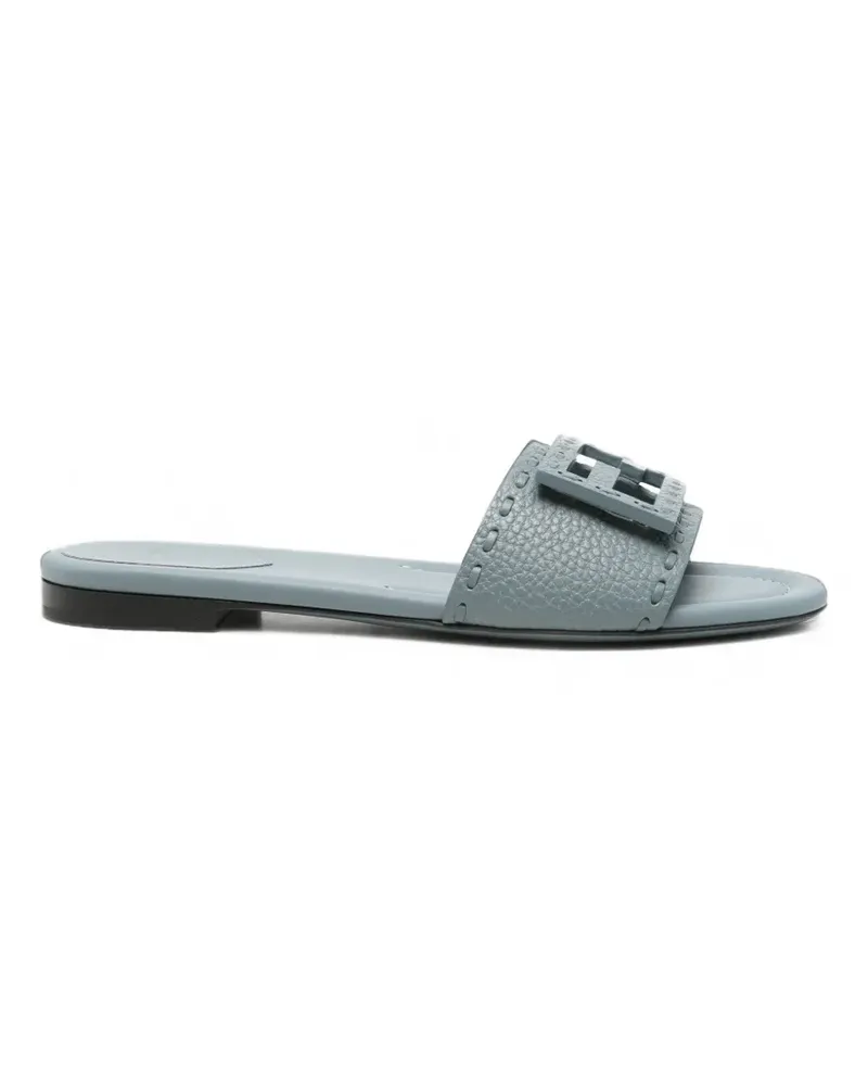 Fendi Tube baguette pebbled leather sandals - Blau Blau