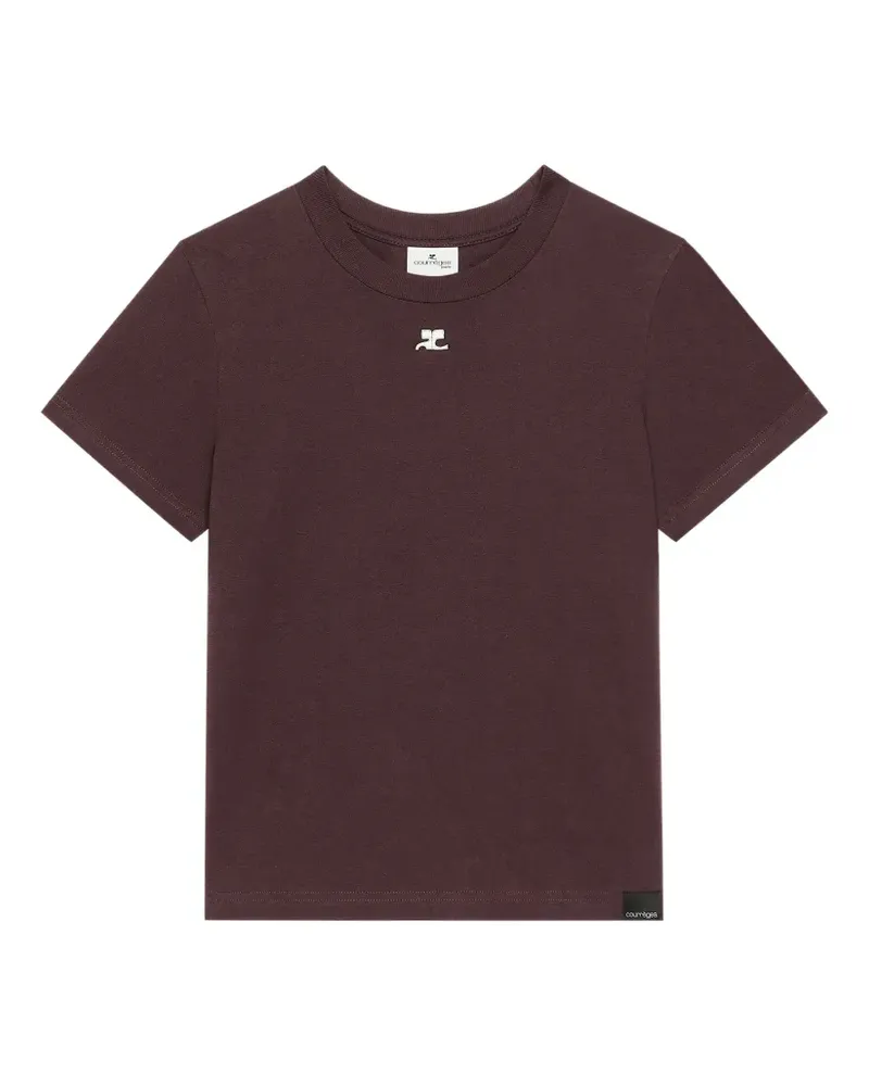 Courrèges T-Shirt mit Logo-Stickerei - Rot Rot