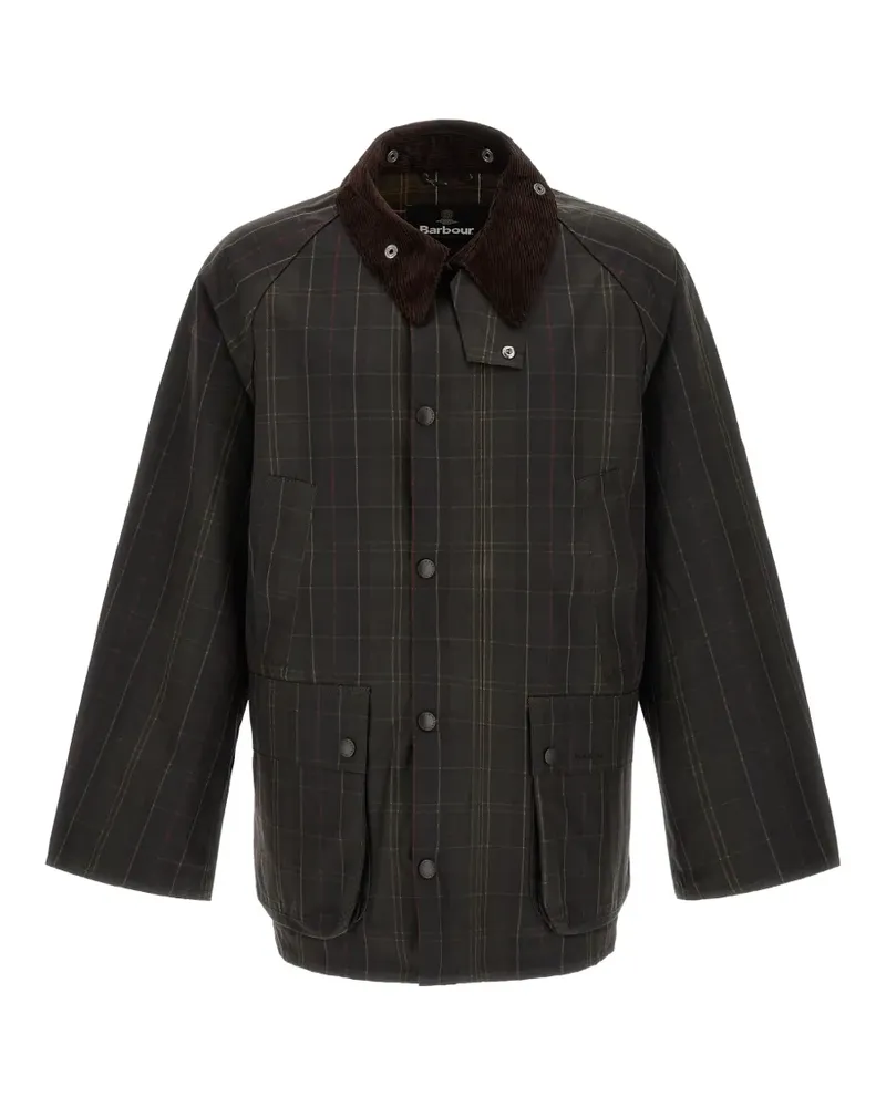 Barbour Bedale Jacke mit Schottenkaro - Grün Grün