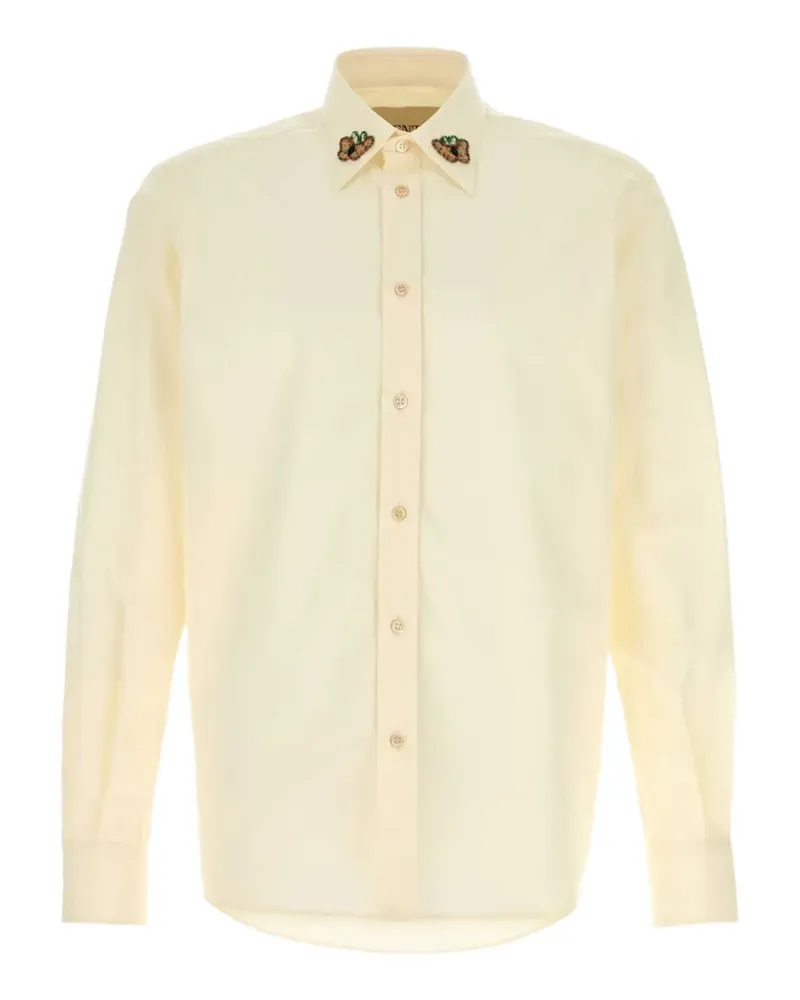 Valentino Garavani butterfly-embroidered poplin shirt - Gelb Gelb