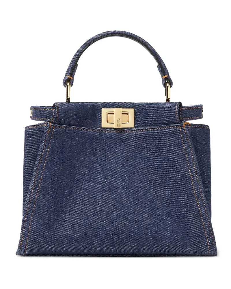 Fendi small Peekaboo top-handle tote bag - Blau Blau