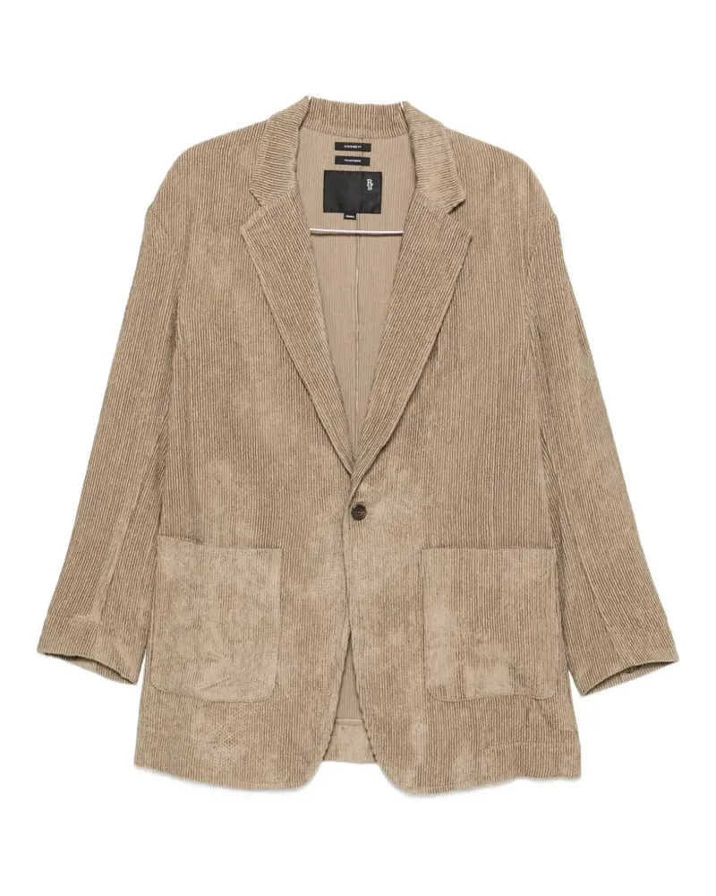 R13 single-breasted corduroy oversized blazer - Nude Nude