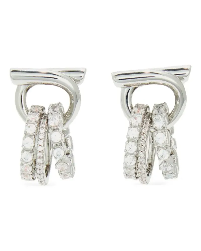 Ferragamo Gancini crystal-embellished earrings - Silber Silber