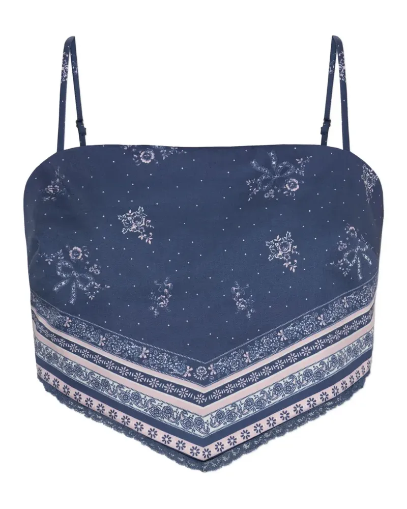 LoveShackFancy Mollie floral-print top - Blau Blau