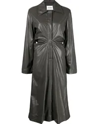 LOW CLASSIC Hemdkleid aus Faux-Leder Schwarz