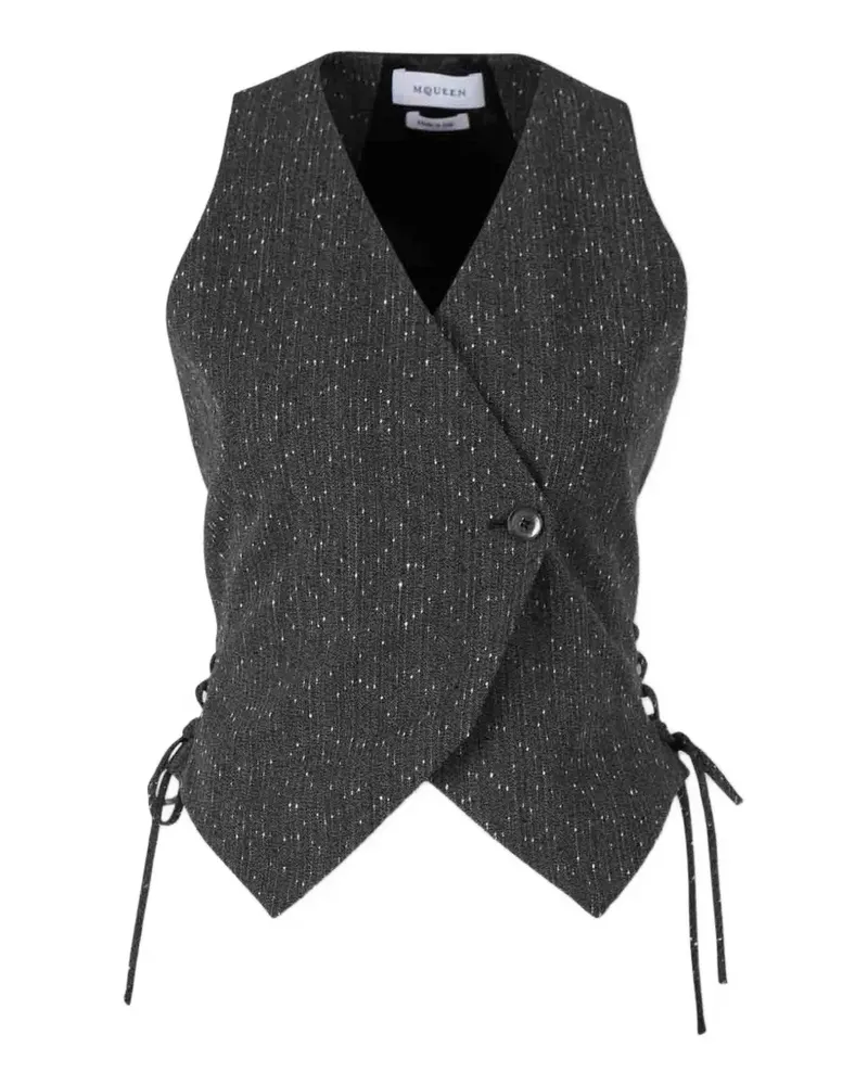 Alexander McQueen Asymmetrisches Top mit Schnürung - Grau Grau