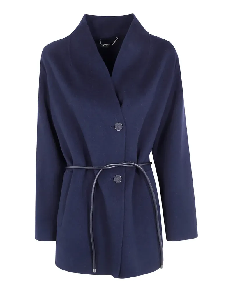 Seventy belted button-front coat - Blau Blau