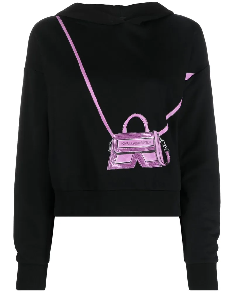 Karl Lagerfeld Hoodie mit grafischem Print Schwarz