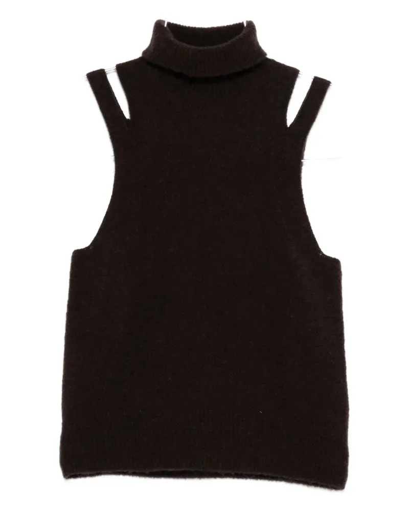 Roberto Collina cut-out detailing roll-neck top - Braun Braun