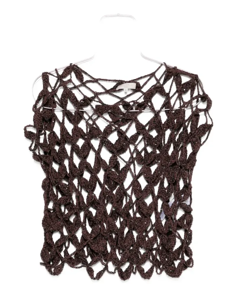 Antonelli Firenze crochet open knit top - Braun Braun