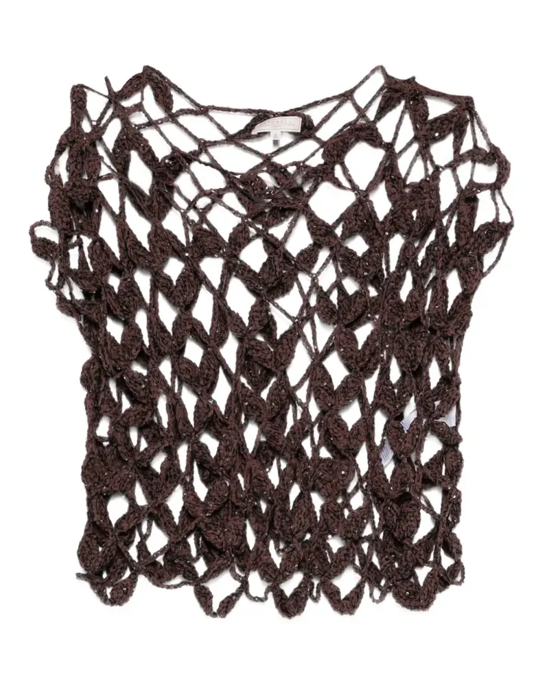 Antonelli Firenze crochet open knit top - Braun Braun