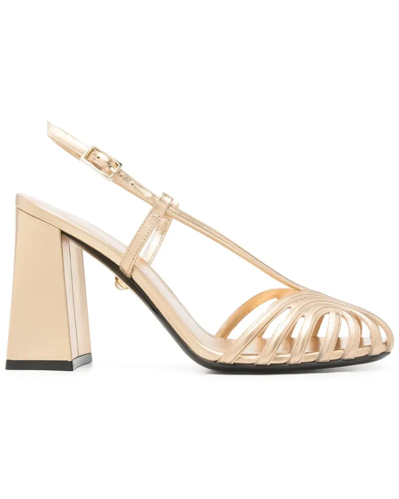 Alevì Sandalen aus Leder 100mm - Gold Gold