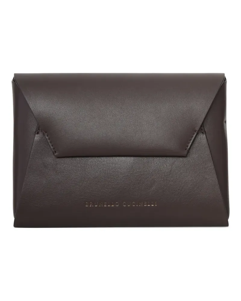 Brunello Cucinelli envelope-style leather clutch bag - Braun Braun