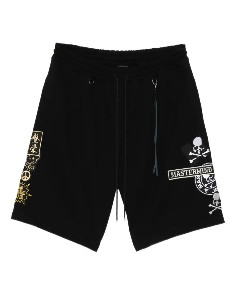 Mastermind Japan Bestickte Shorts mit Kordelzug - Schwarz Schwarz