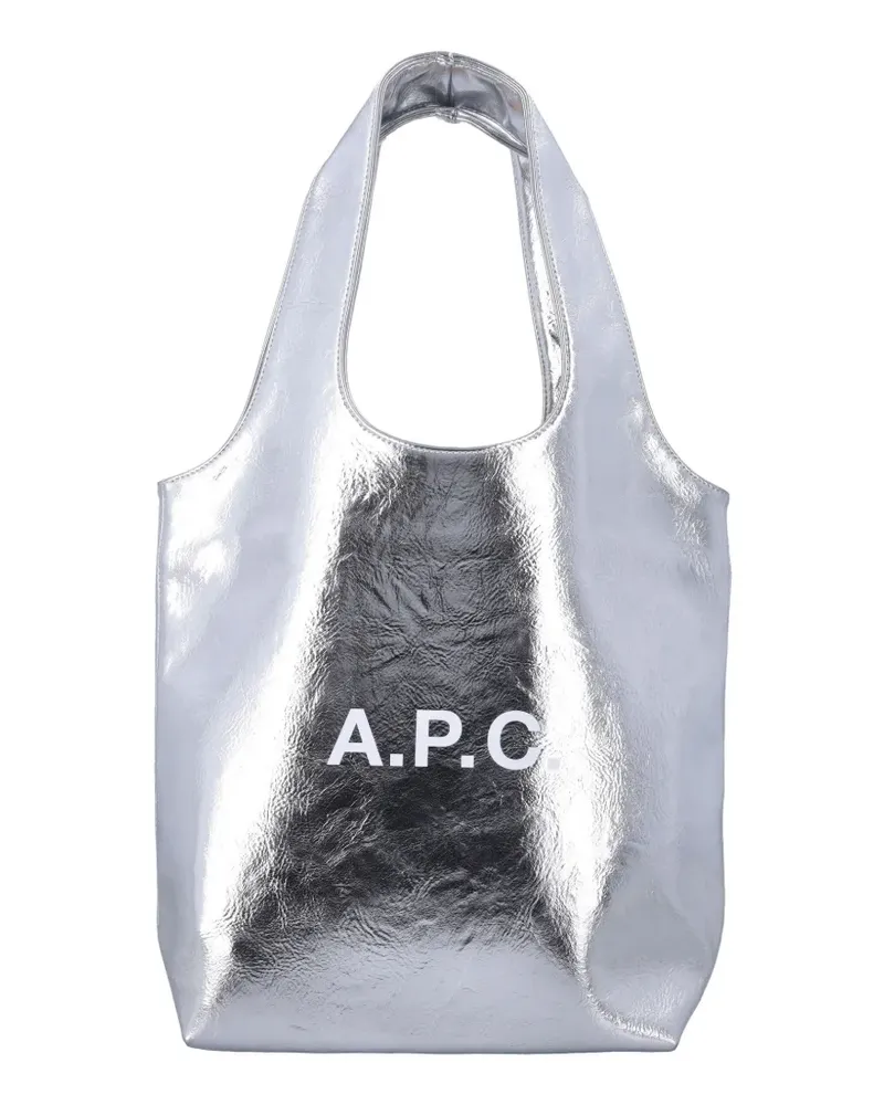 A.P.C. Ninon lettering tote bag - Silber Silber