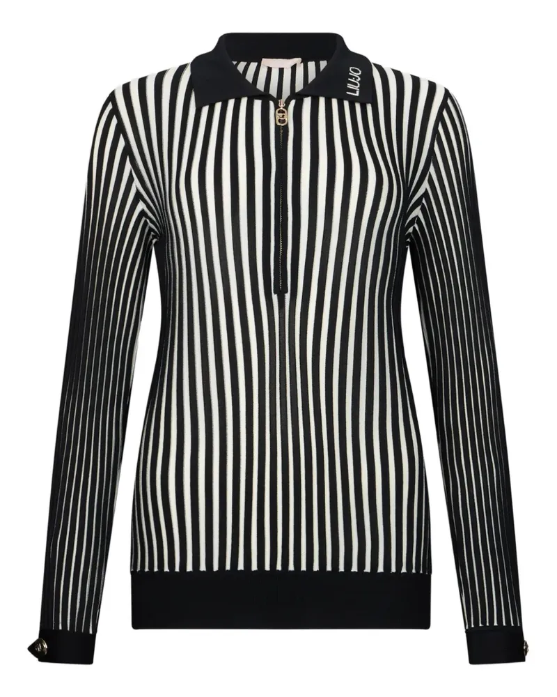 Liu Jo half-zip ribbed top - Schwarz Schwarz