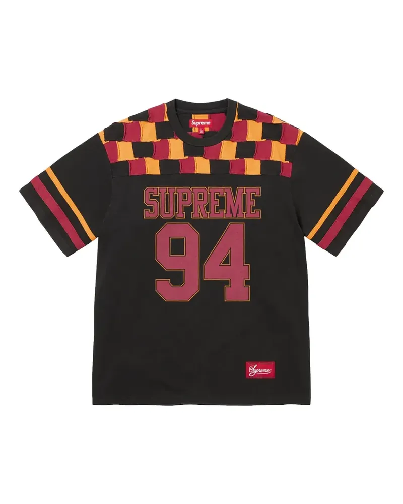 Supreme Being Patchwork Yoke Football T-shirt - Schwarz Schwarz