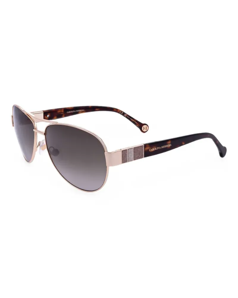 Carolina Herrera New York glitter-detail pilot-frame sunglasses - Rosa Rosa