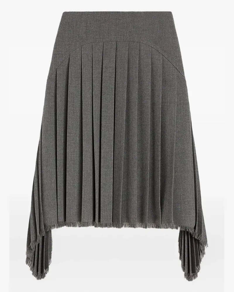 Jil Sander Midirock mit Falten - Grau Grau