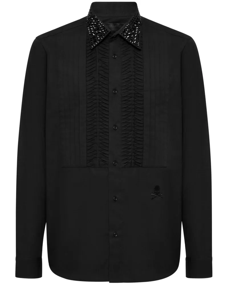 Philipp Plein Hemd mit Strass-Detail - Schwarz Schwarz