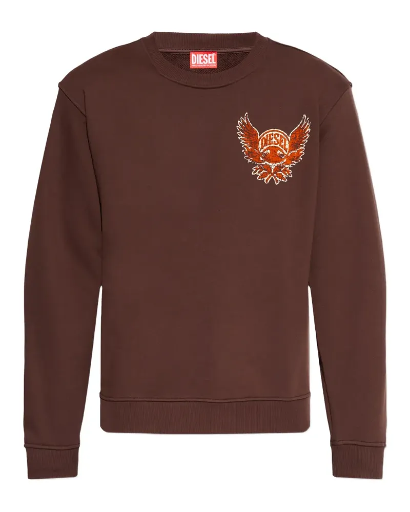 Diesel S-Norm-AA2 Sweatshirt mit grafischem Print - Braun Braun