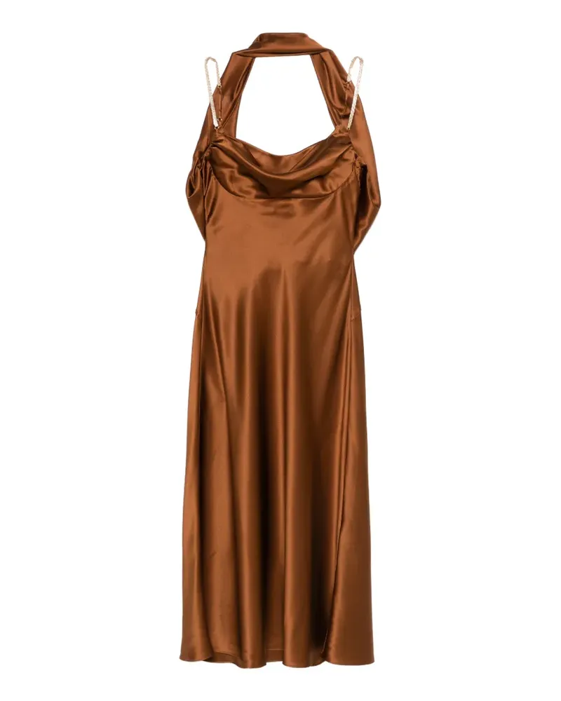 Rebecca Vallance Phoenix crystal-embellished halter-neck midi dress - Braun Braun