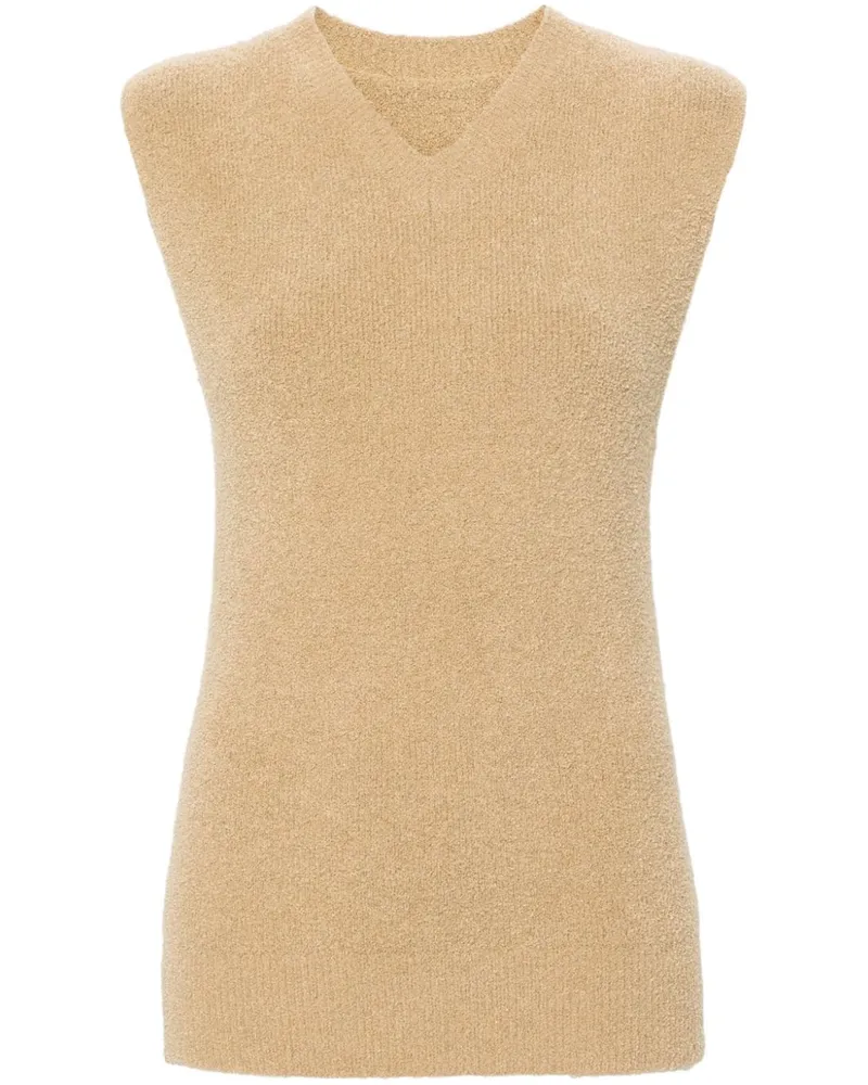 Totême Frottee-Top mit V-Ausschnitt - Nude Nude