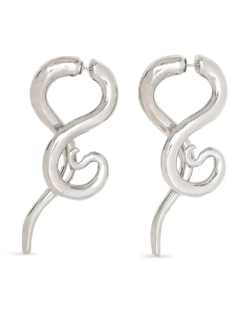 PANCONESI Hängeohrringe in Schlangenform - Silber Silber
