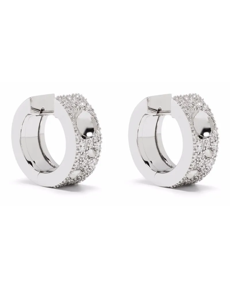 Roberto Coin 18kt Weißgoldohrringe mit Diamanten und Rubin - Silber Silber