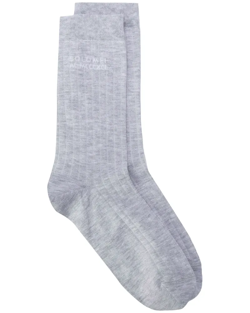 Brunello Cucinelli Gerippte Socken - Grau Grau