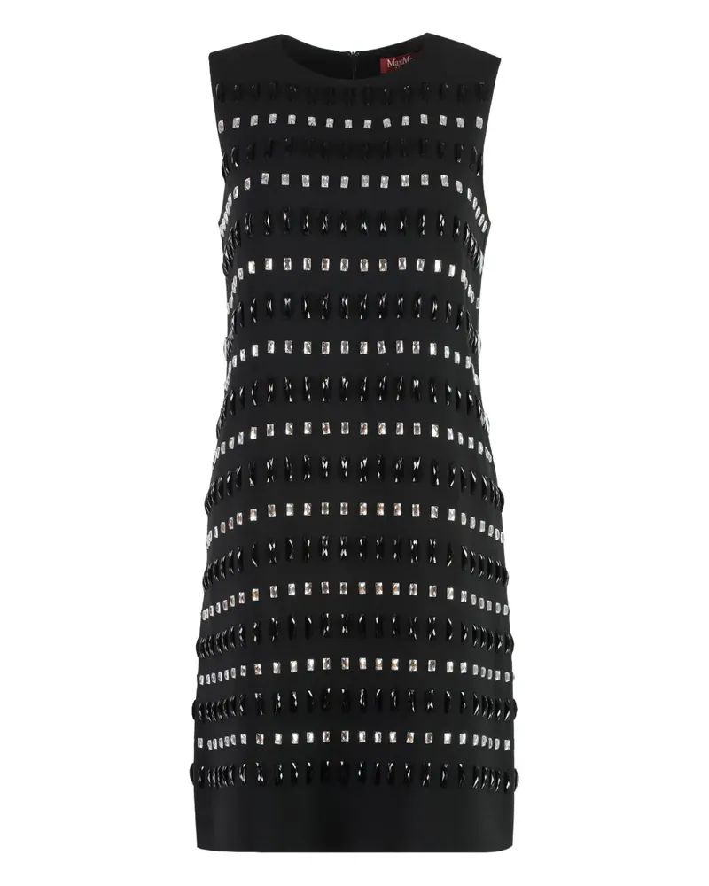 Max Mara Minikleid mit Kristallen - Schwarz Schwarz