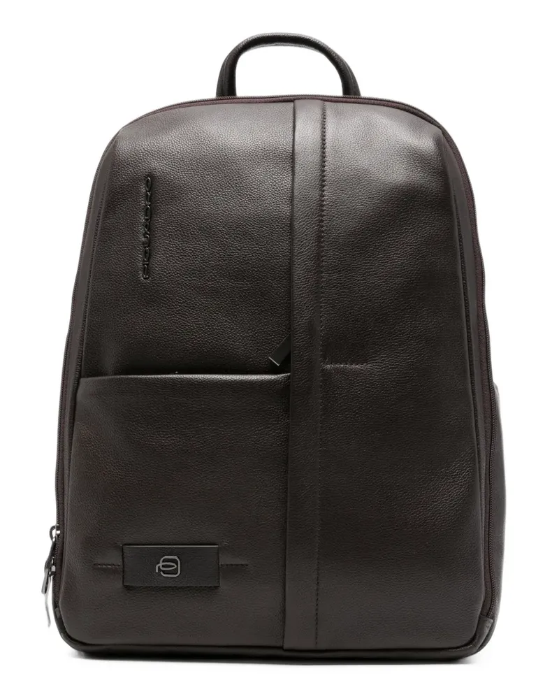 Piquadro Russel grained-leather backpack - Braun Braun