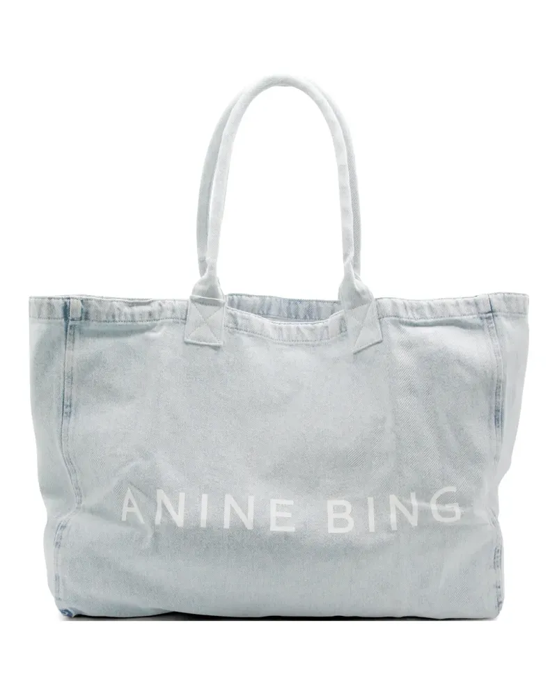 Anine Bing Tote Bag mit Logo - Blau Blau