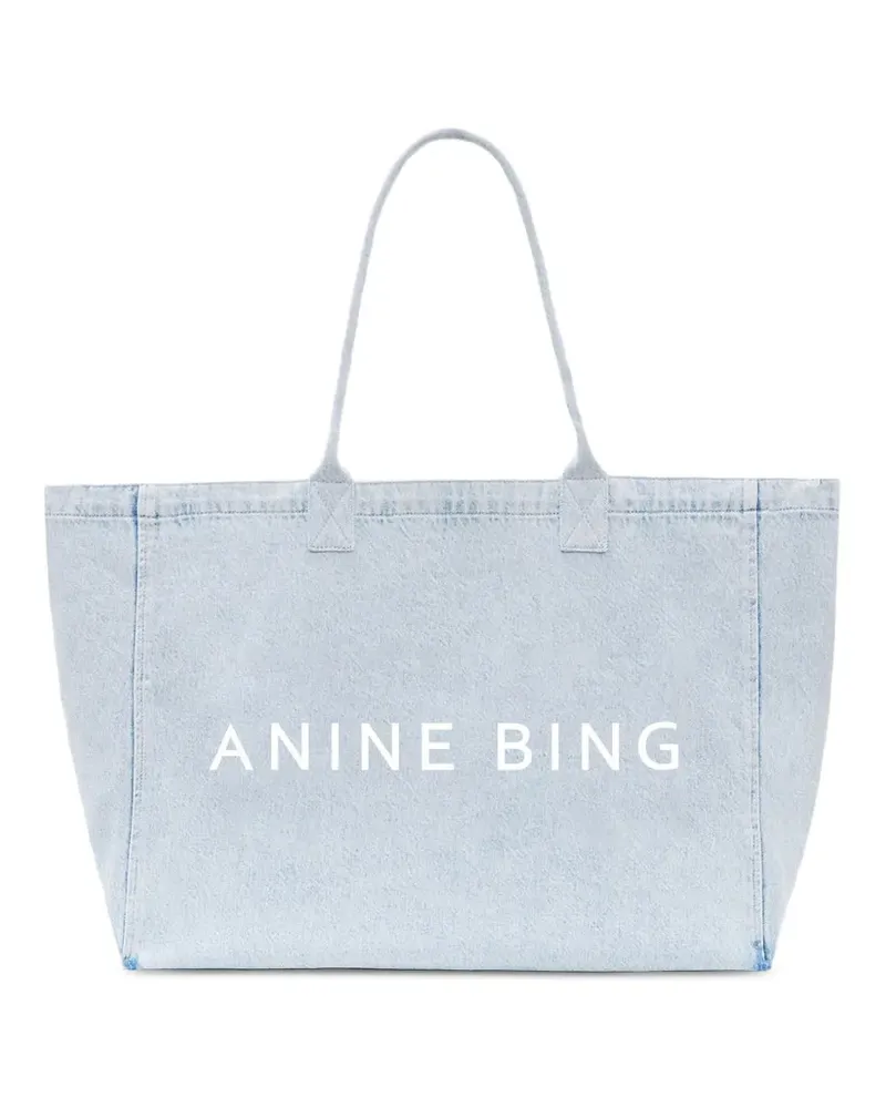 Anine Bing Tote Bag mit Logo - Blau Blau