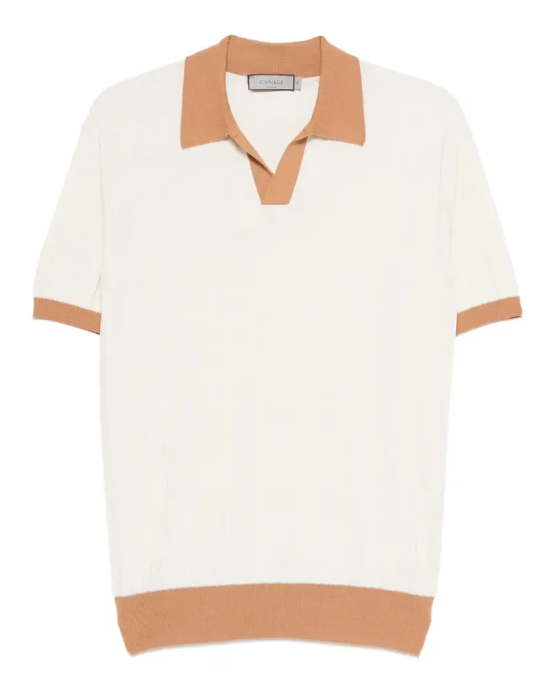 Canali contrast-trim T-shirt - Nude Nude