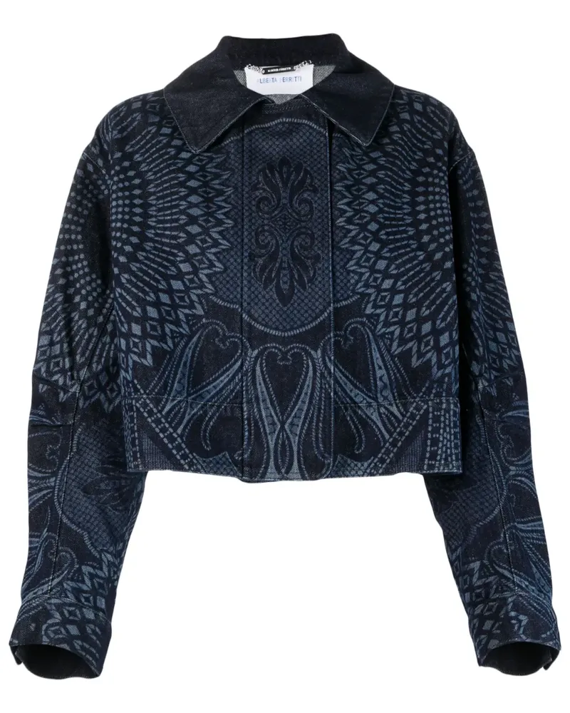Alberta Ferretti Cropped-Jeansjacke - Blau Blau