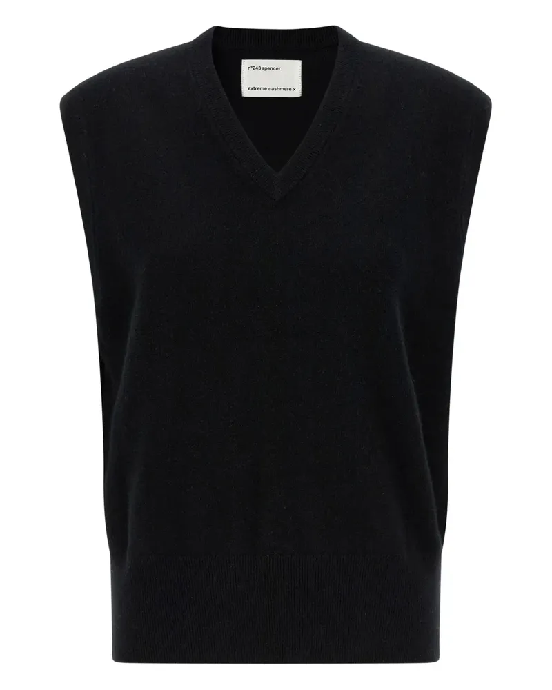 extreme cashmere V-neck vest - Schwarz Schwarz
