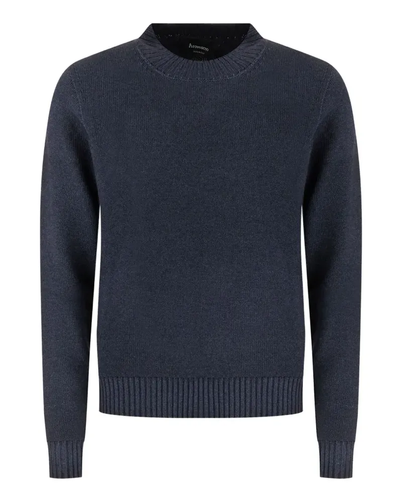 Arovescio Gerippter Strickpullover - Blau Blau