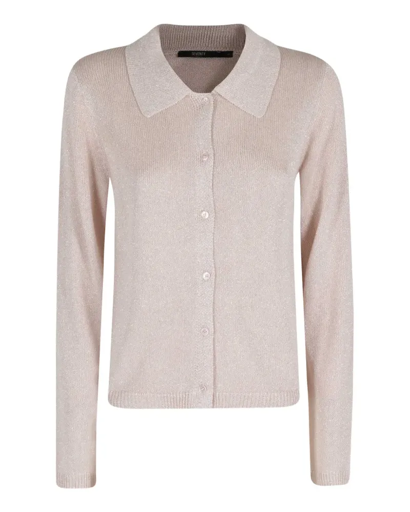 Seventy collared buttoned cardigan - Nude Nude