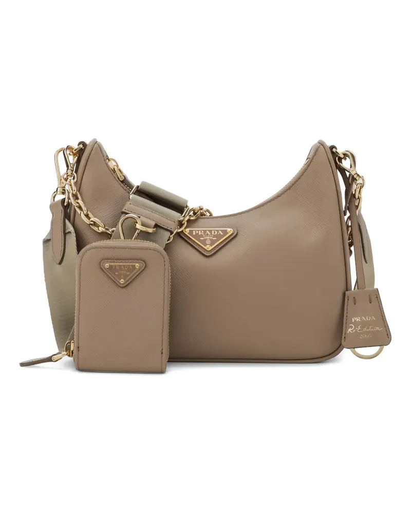 Prada Umhängetasche mit Kettenriemen - Nude Nude
