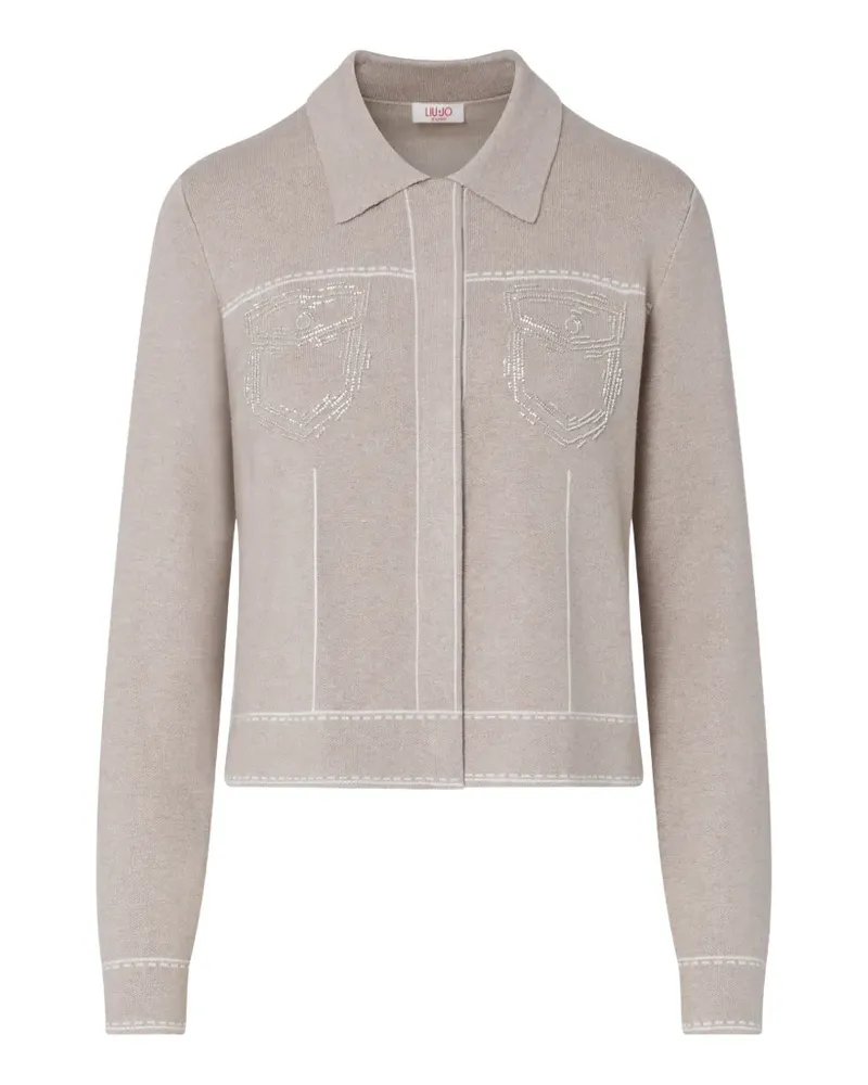 Liu Jo Gestrickte Jacke mit Perlen - Nude Nude