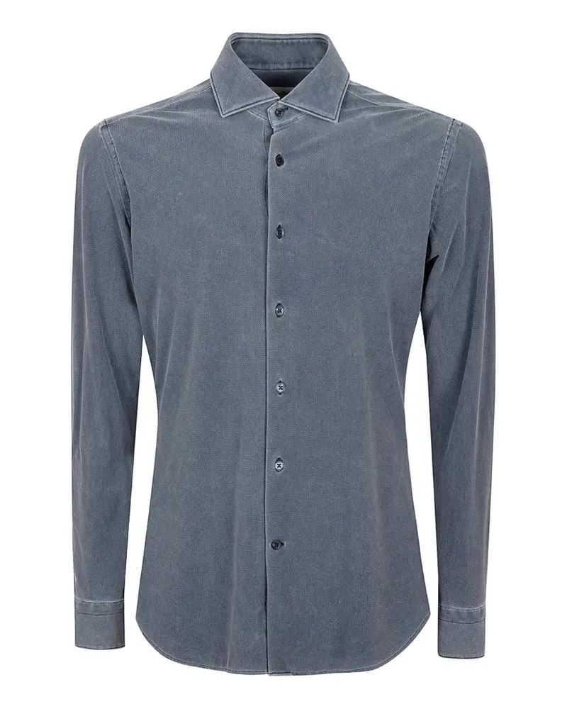 Tintoria Mattei textured long-sleeve shirt - Blau Blau