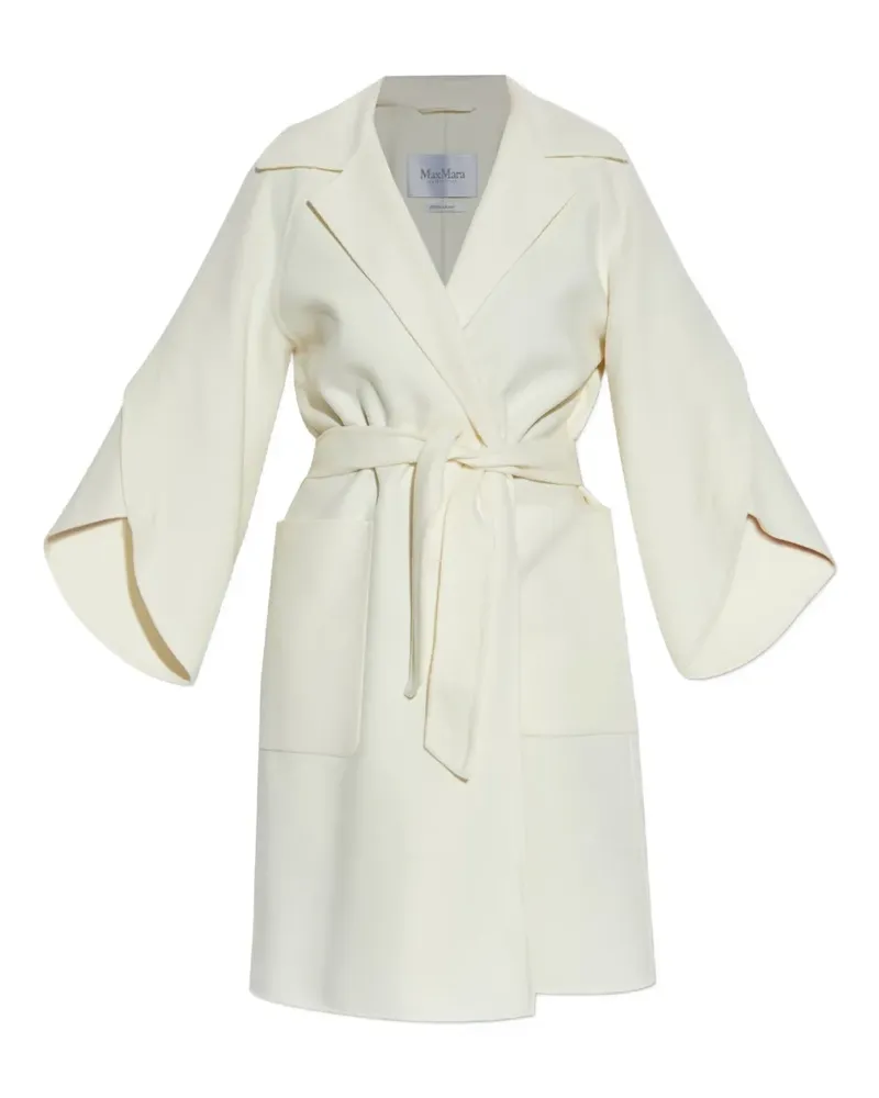 Max Mara Cosetta Mantel mit Gürtel - Weiß Weiß