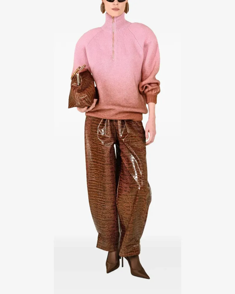 Rowen Rose Pullover mit Reißverschluss - Rosa Rosa