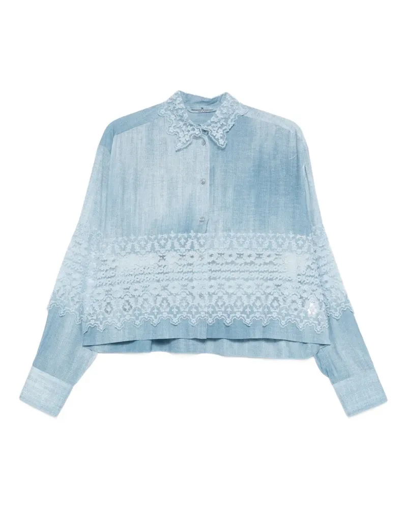 Ermanno Scervino lace collared shirt - Blau Blau