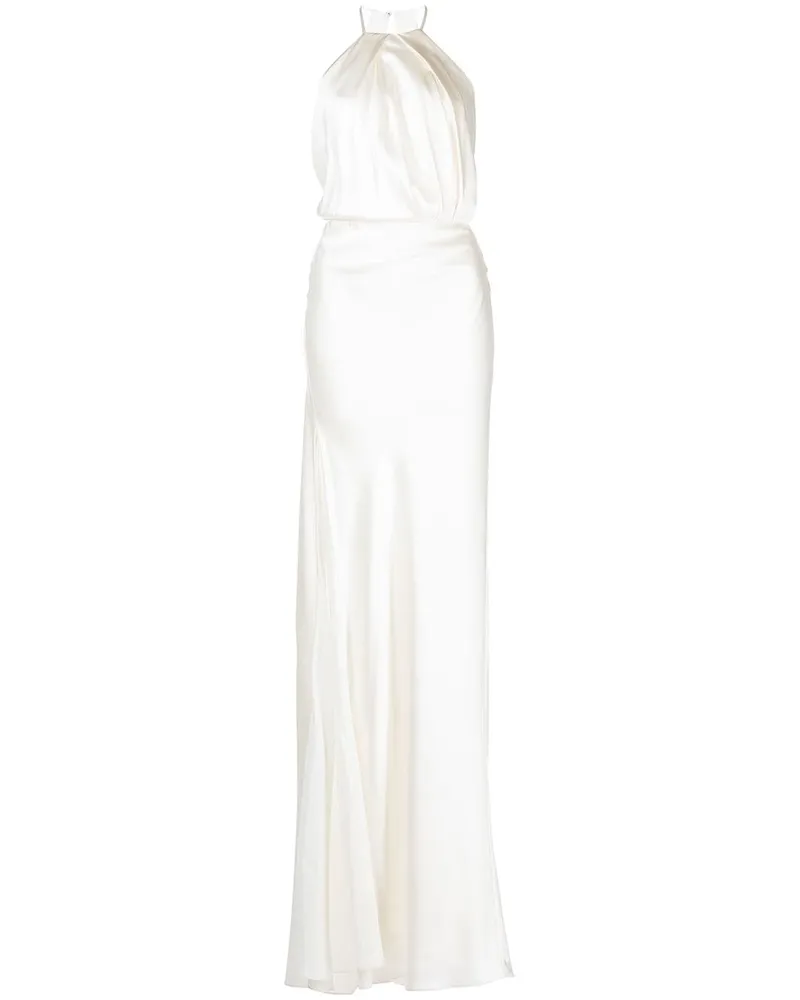 mason by michelle mason Abendkleid aus Seide mit Falten - Weiß Weiß