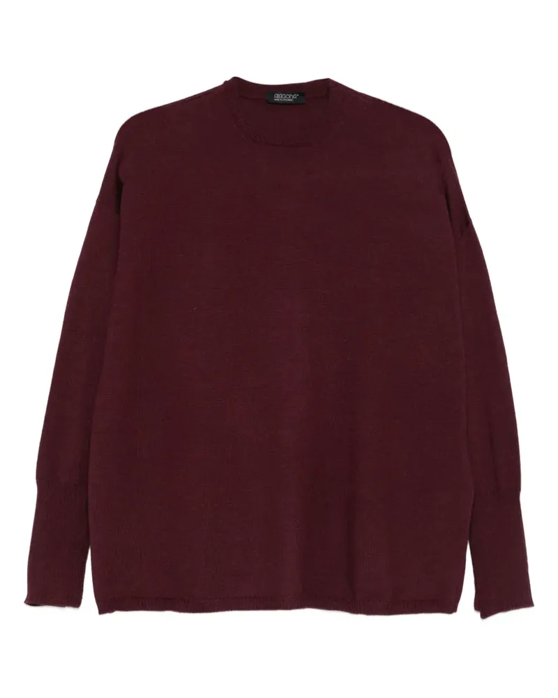 ARAGONA Fein gestrickter Pullover - Rot Rot