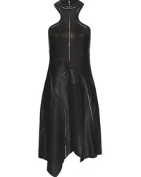 RTA Asymmetrisches Lederkleid Schwarz