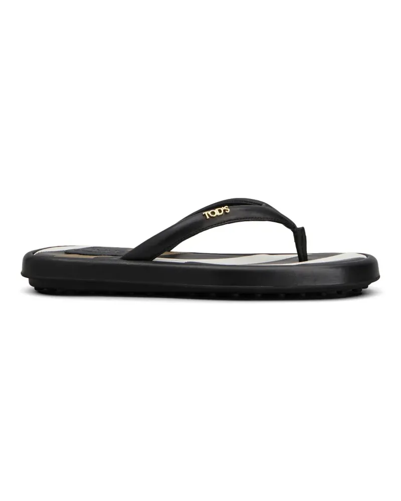 TOD'S Flip-Flops mit Logo - Schwarz Schwarz