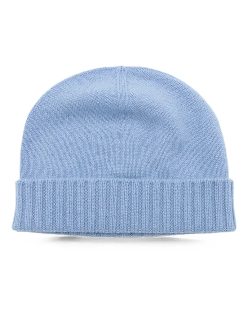 Malo ribbed-trim cashmere beanie hat - Blau Blau